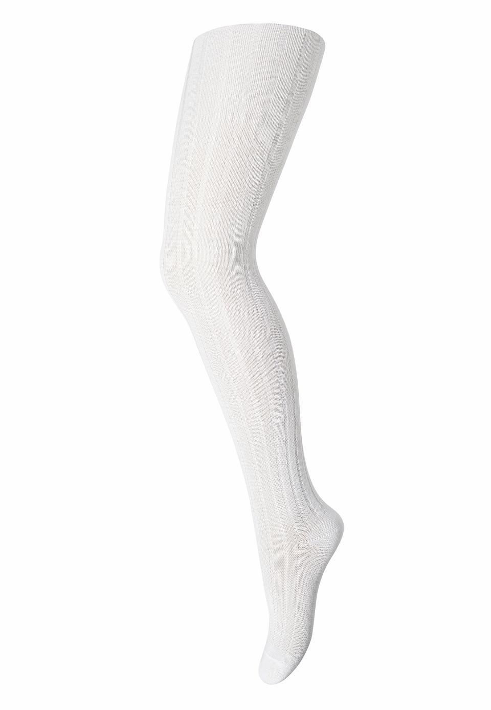 TIGHTS COTTON RIB White