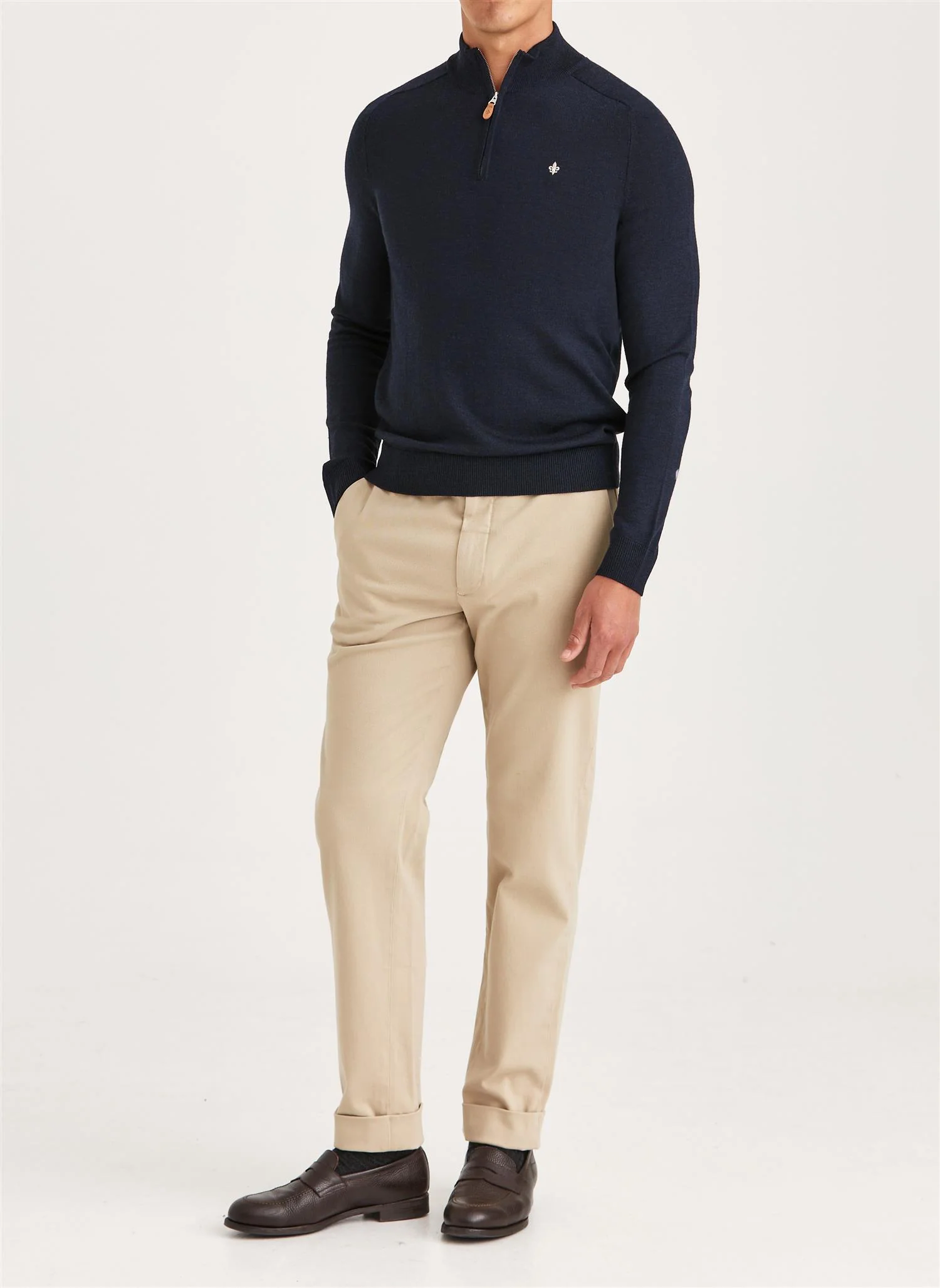 Merino John Zip  60 Navy - Image 2