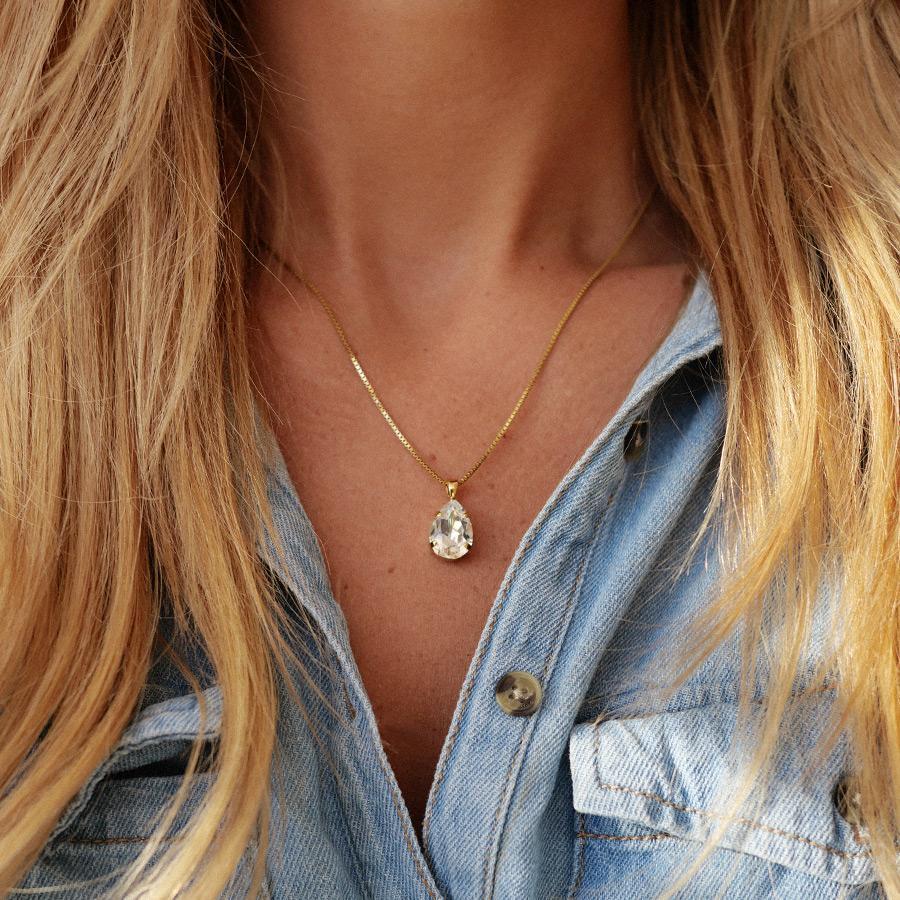 MINI DROP NECKLACE GOLD  Crystal - Image 2