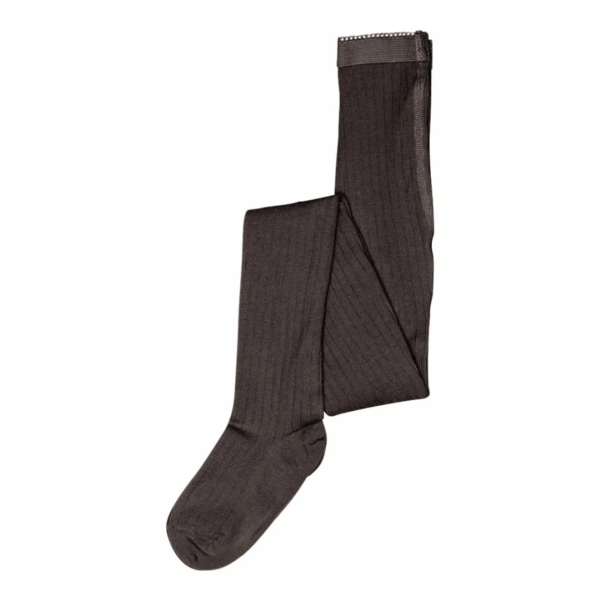 RIB WOOL TIGHTS  Dark Brown