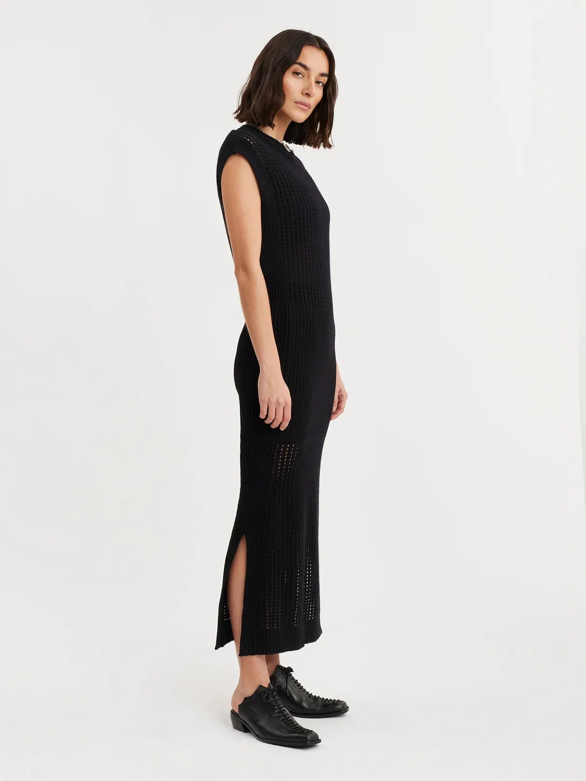 Solange Crochet Dress  Black - Image 3