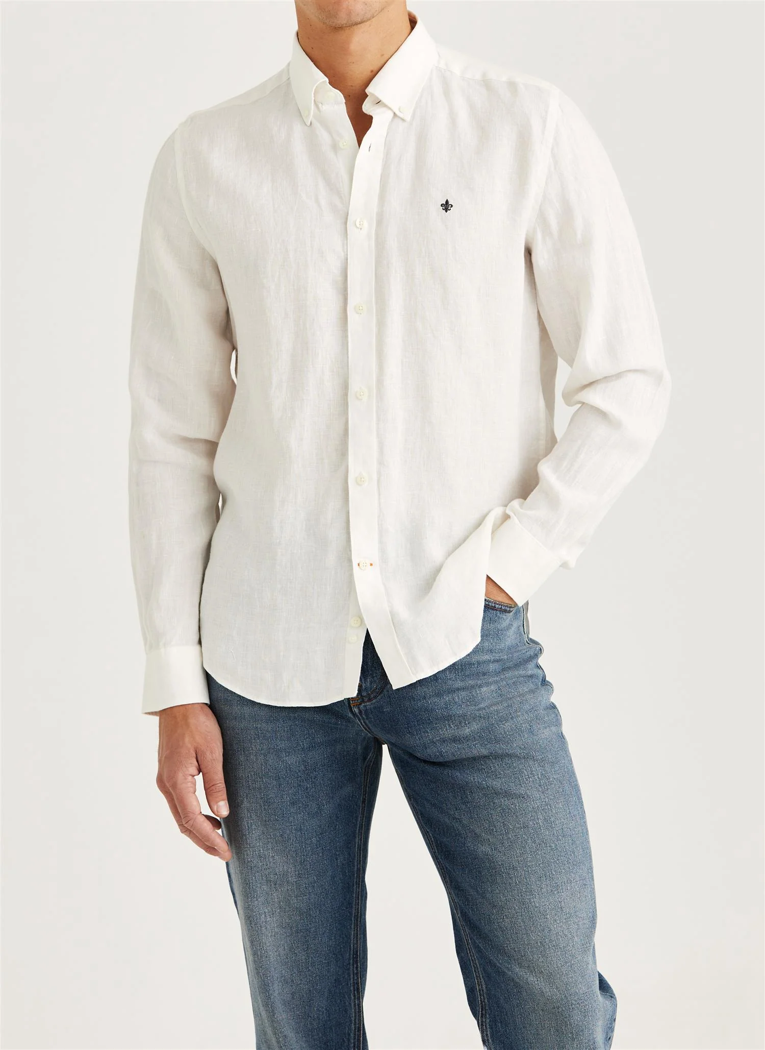 Douglas BD Linen Shirt LS Off White