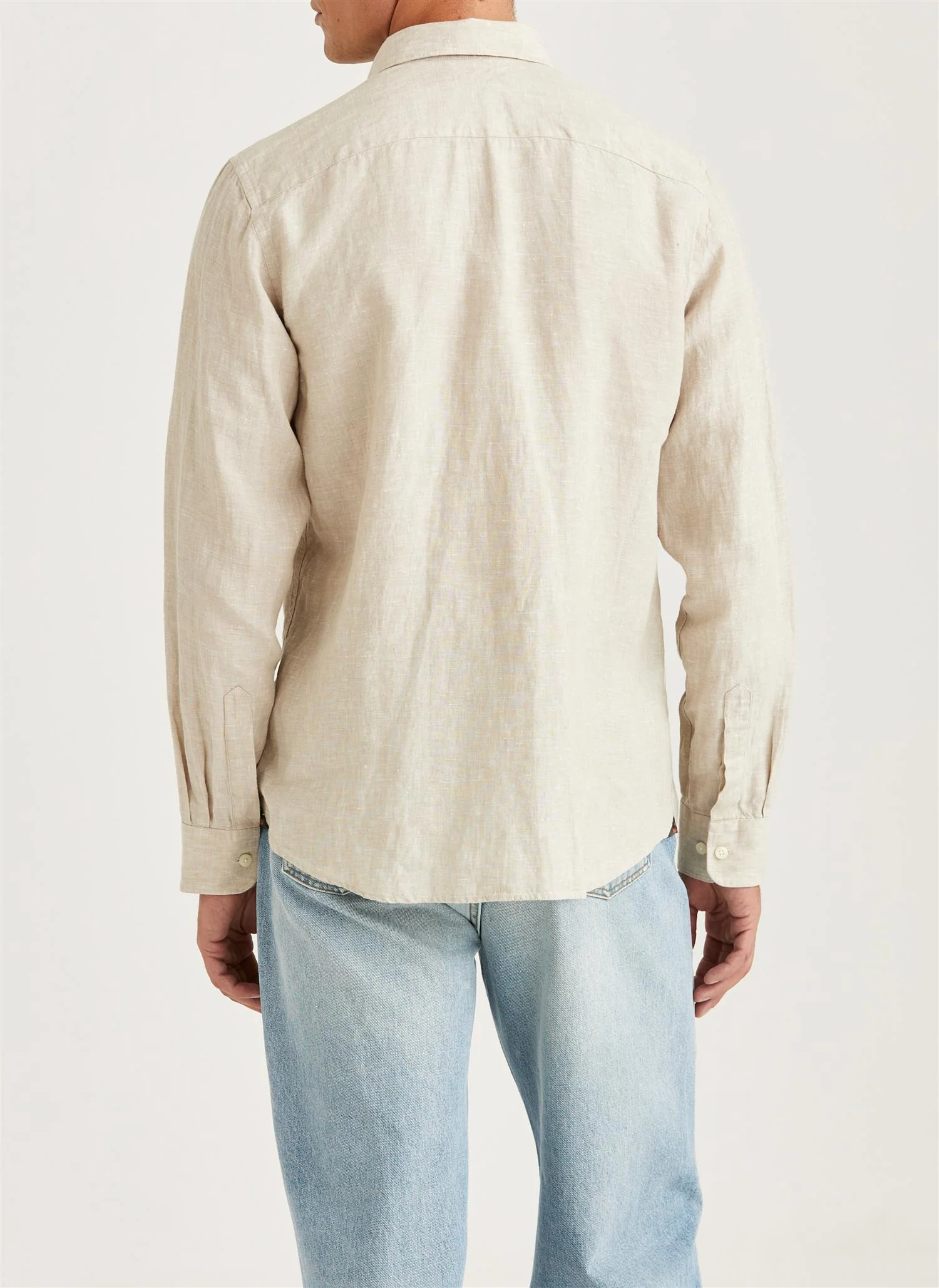 Douglas BD Linen Shirt LS  Khaki - Image 3