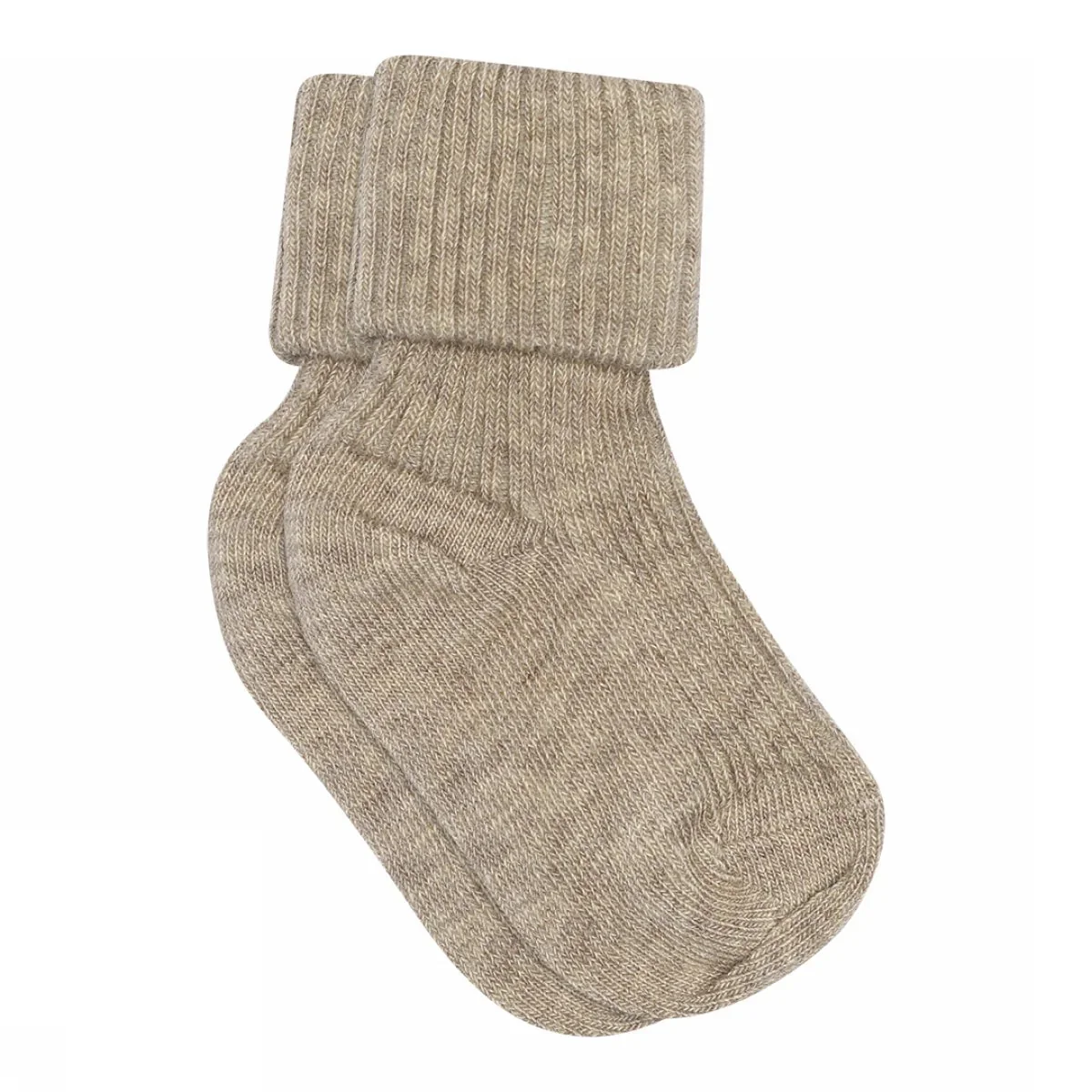COTTON RIB BABY SOCKS  Light Brown Melange