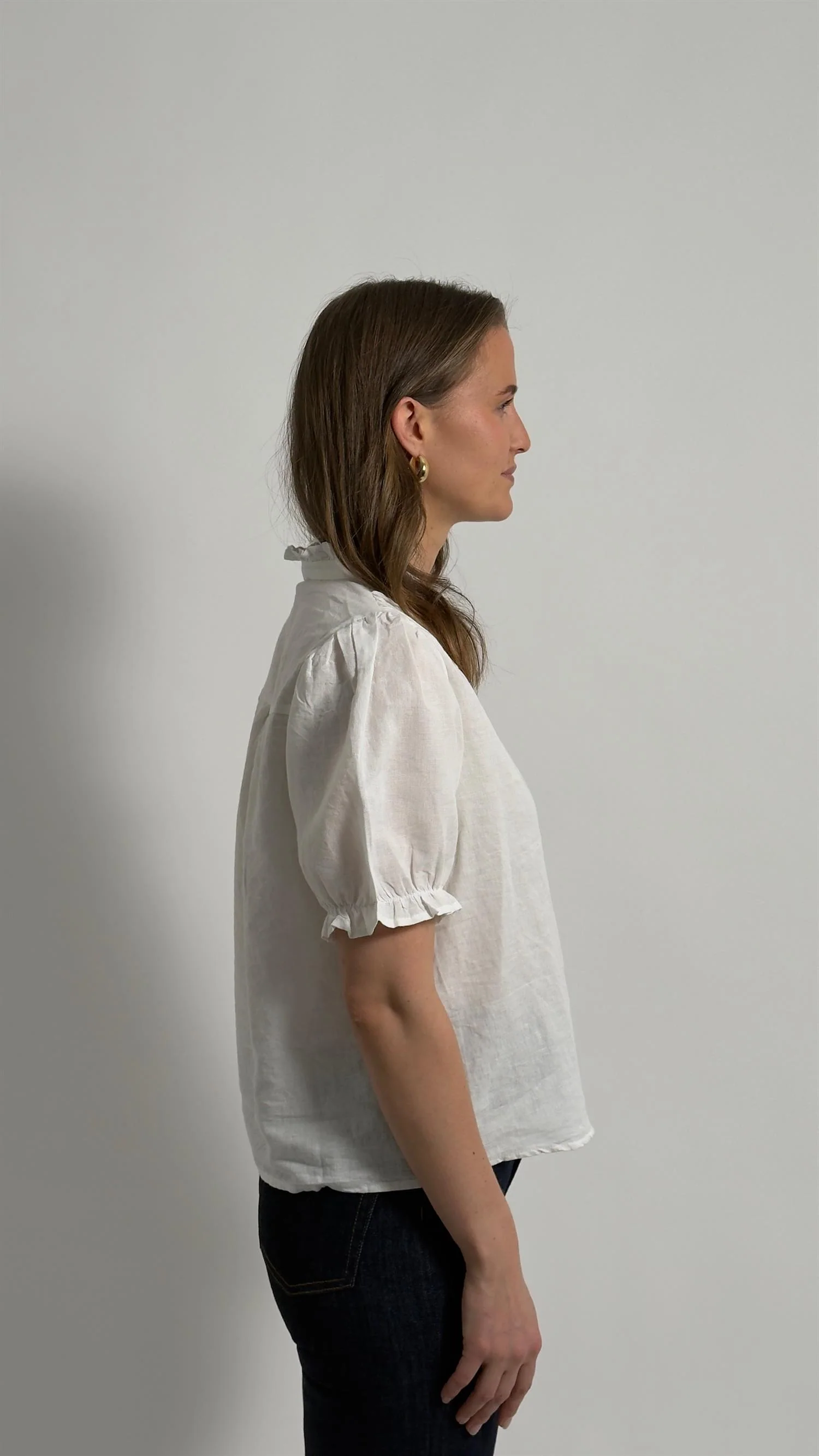 ODESA LINEN BLOUSE  White - Image 3