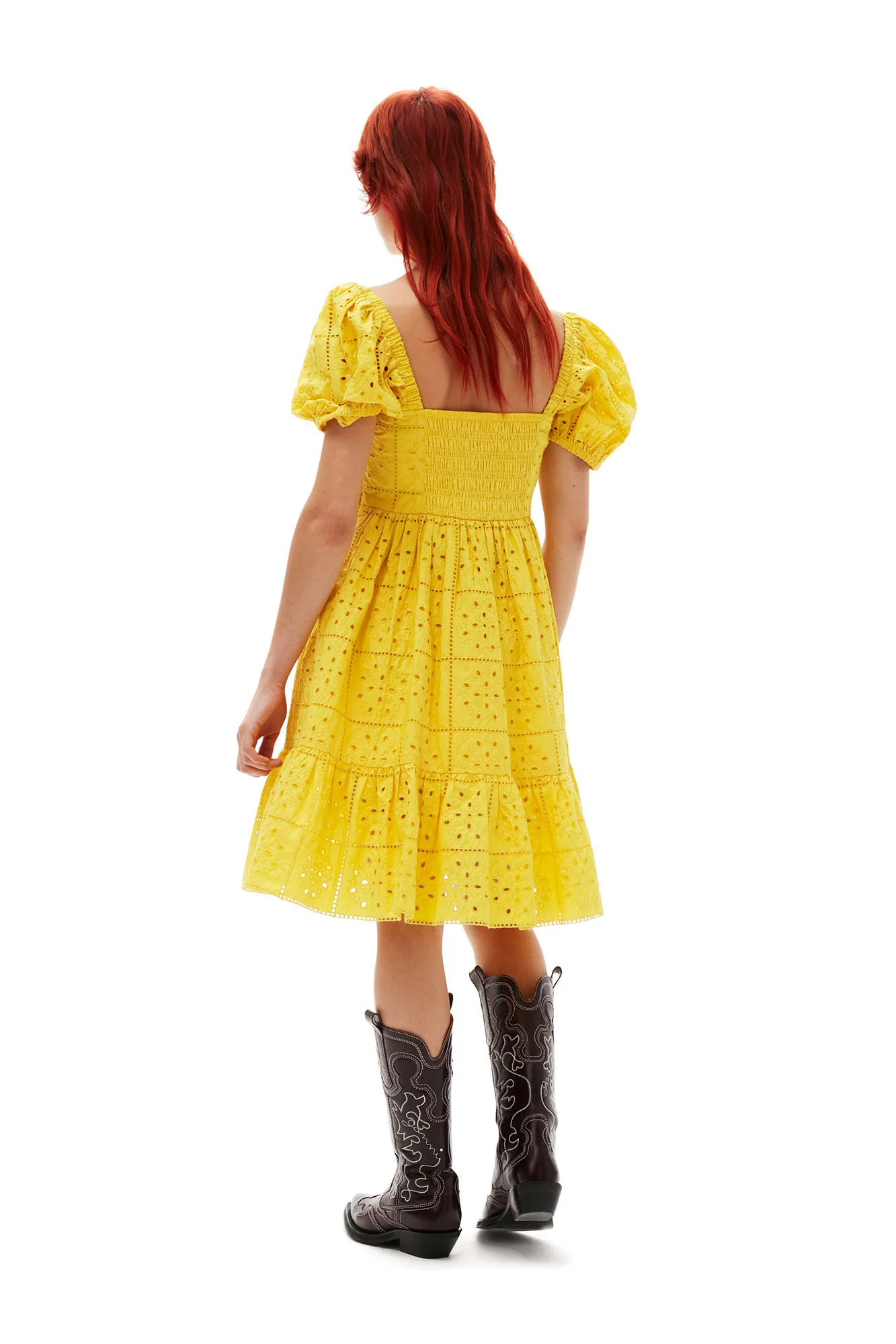 BRODERIE ANGLAISE MINI DRESS  Maize - Image 3
