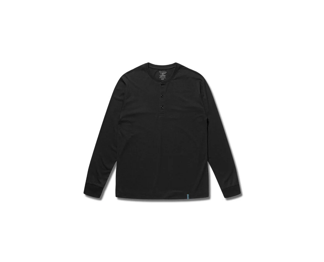 LOUNGE HENLEY COTTON BAMBOO  Black - Image 2