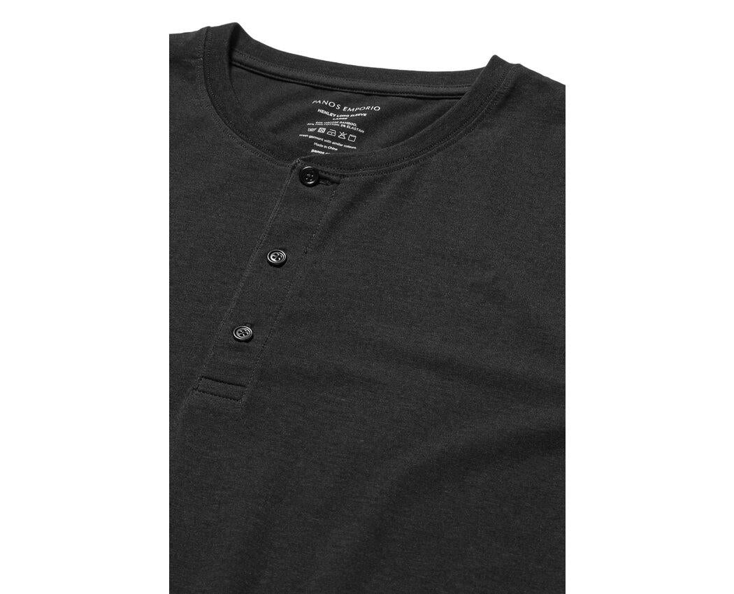 LOUNGE HENLEY COTTON BAMBOO  Black - Image 3