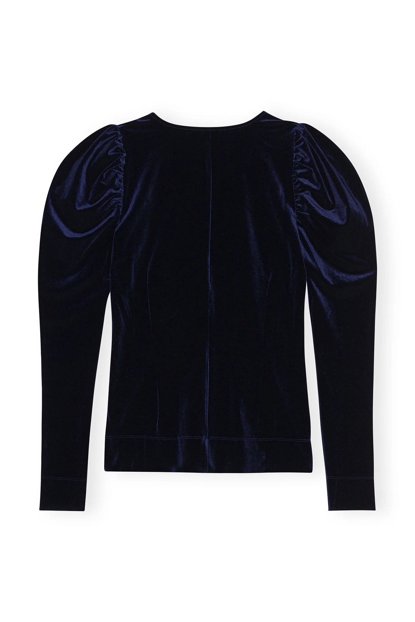 VELVET JERSEY V-NECK BLOUSE  Total Eclipse - Image 3