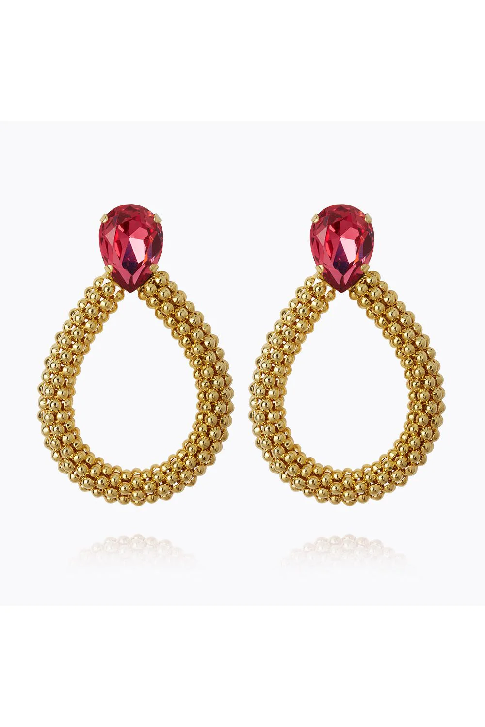 CLASSIC ROPE EARRING GOLD  Mulberry Red