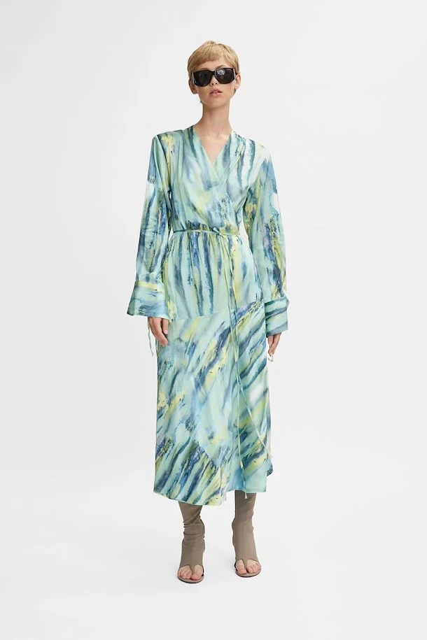 Walery wrap dress  105501 Green Aqua Art - Image 2
