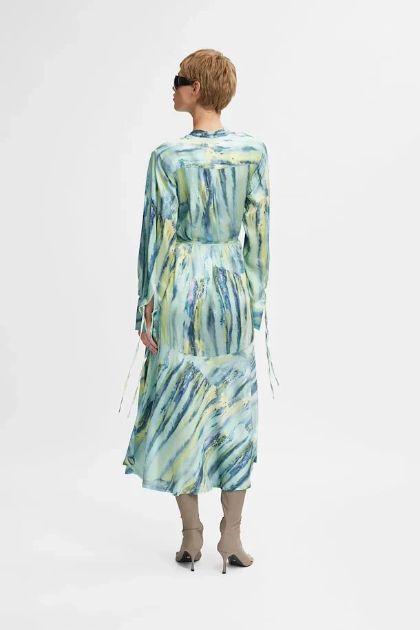 Walery wrap dress  105501 Green Aqua Art - Image 3